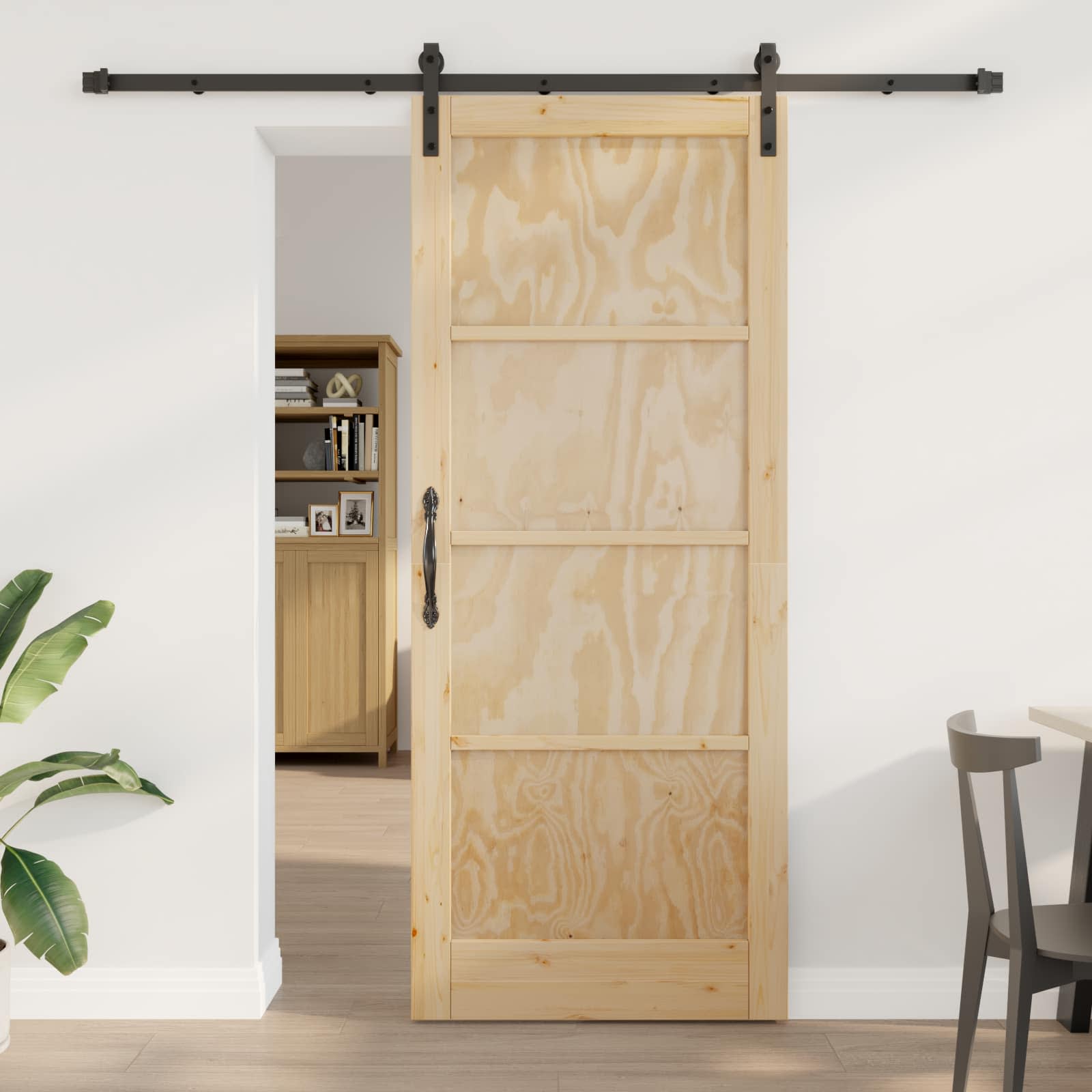 Schiebetür Natur 86 x 211 cm Massives Kiefernholz