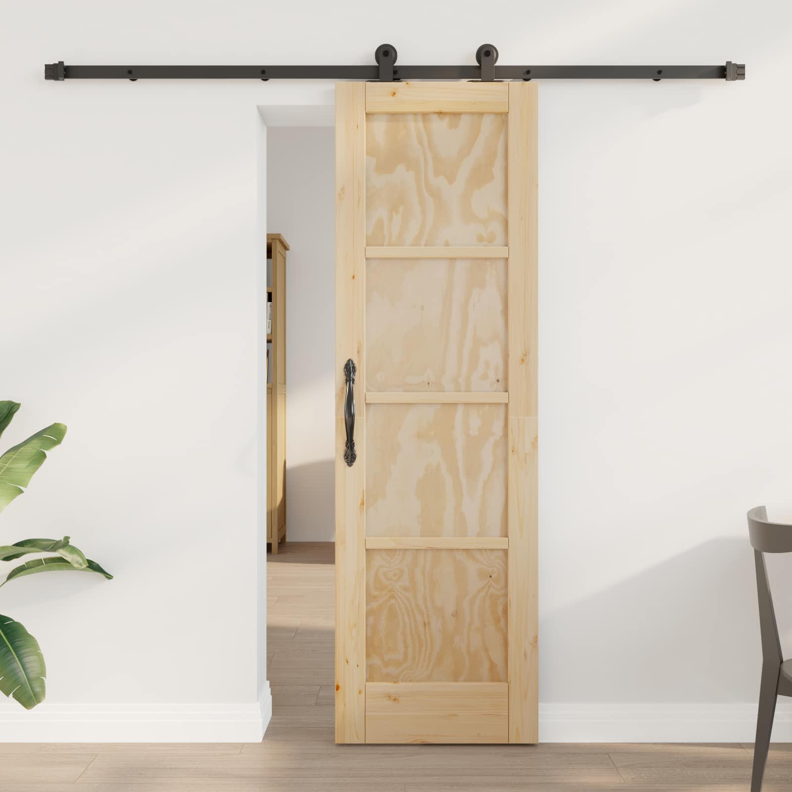 Schiebetür ORKDAL 61 x 198,5 cm Massives Kiefernholz Natur