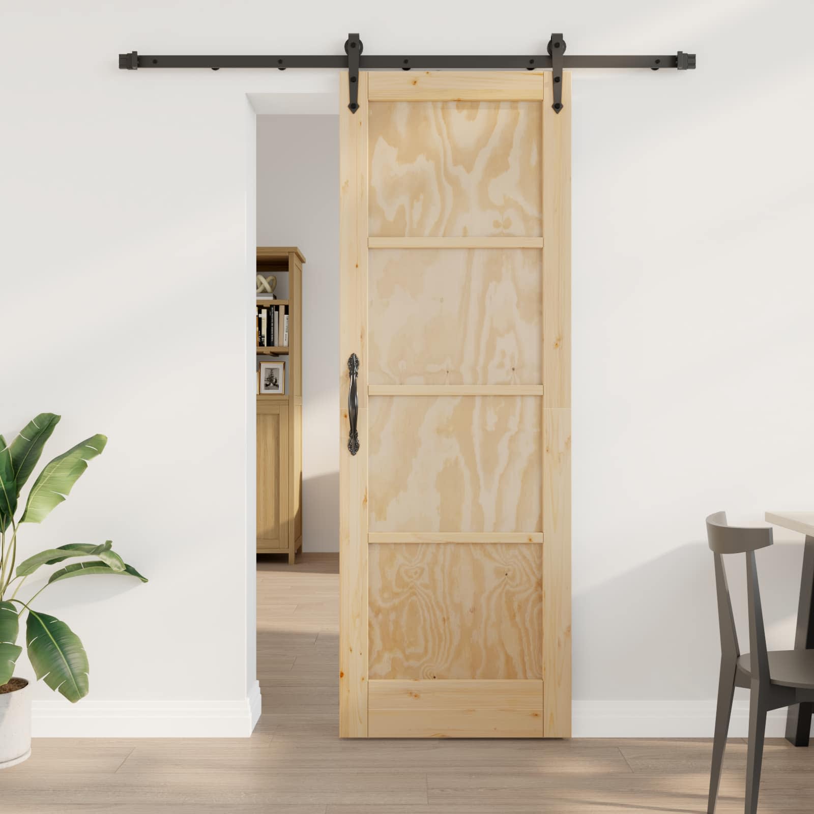 Schiebetür ORKDAL 73,5 x 211 cm Massives Kiefernholz