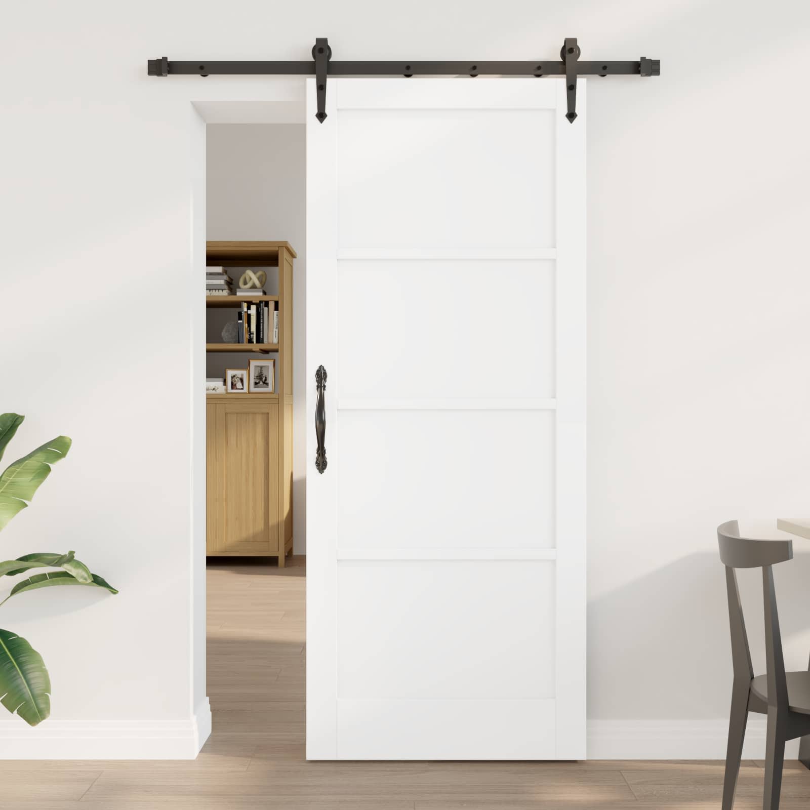 Schiebetür ORKDAL 83 x 202 cm Massives Kiefernholz Weiß