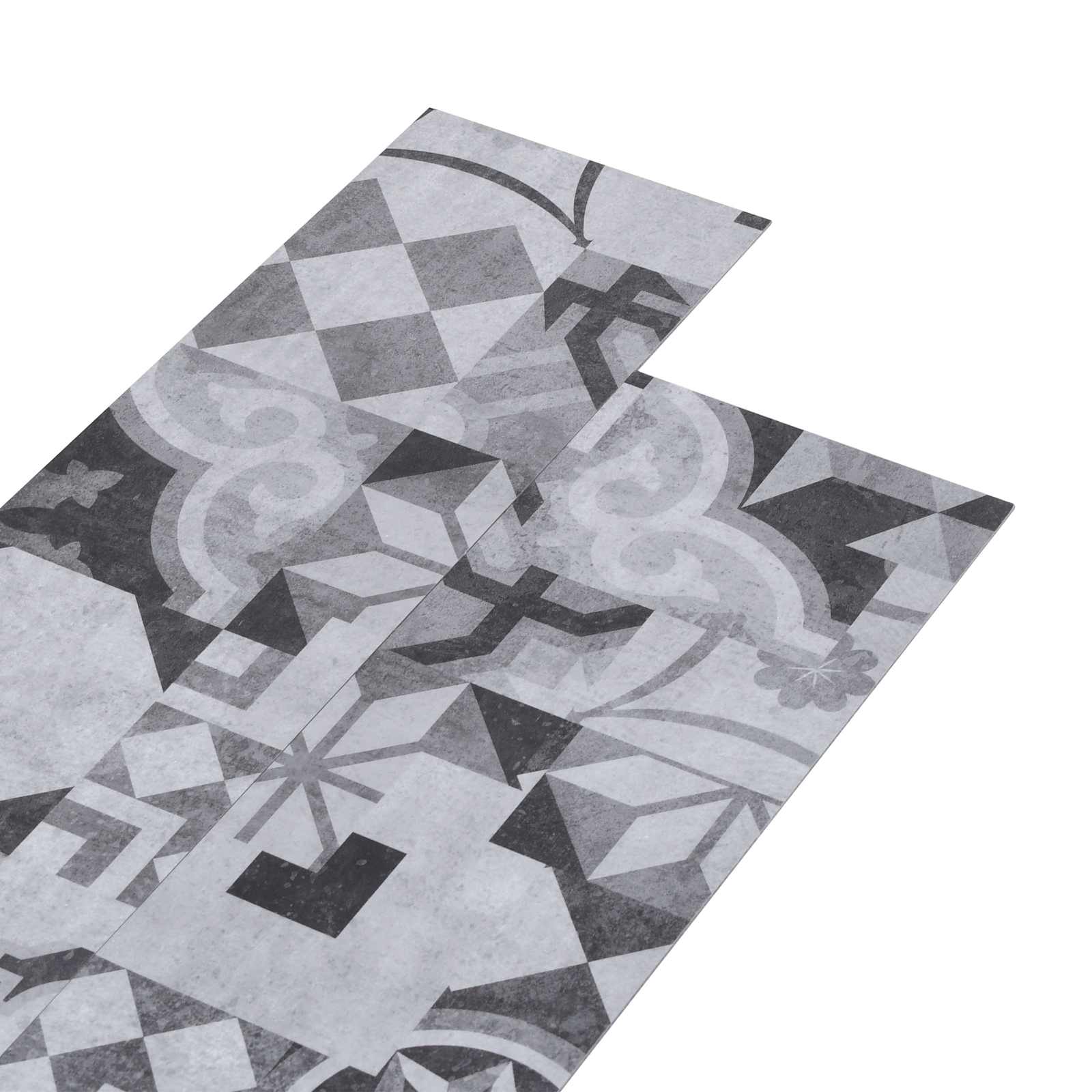 Selbstklebende PVC-Bodenplanken Graues Muster 30,5 x 61 cm