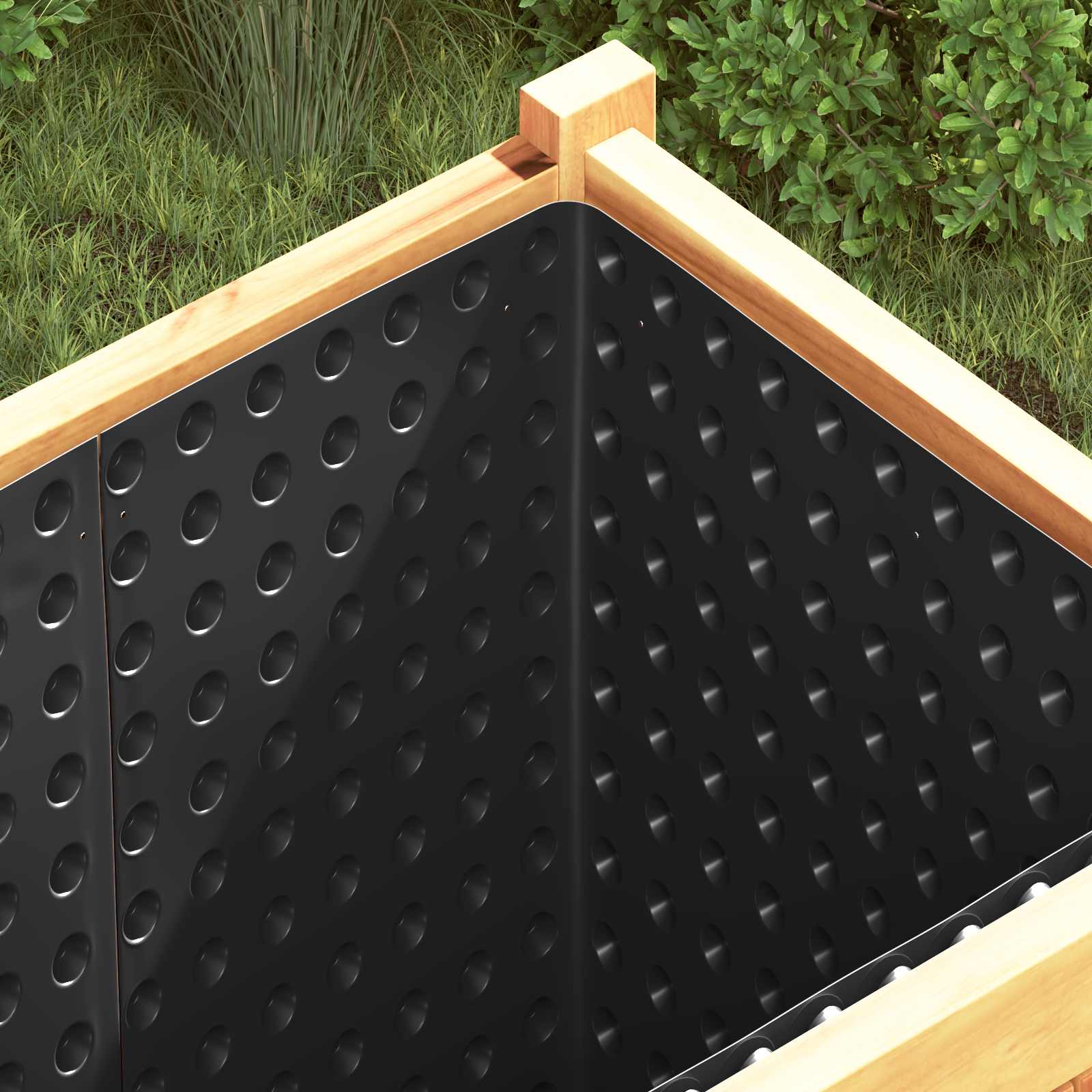 Dimpled Drainage Sheet Schwarz 1 x 10 m HDPE